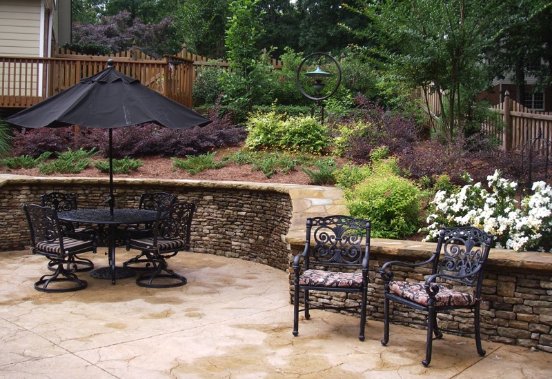 Stone wall shadow stack fieldstone patio